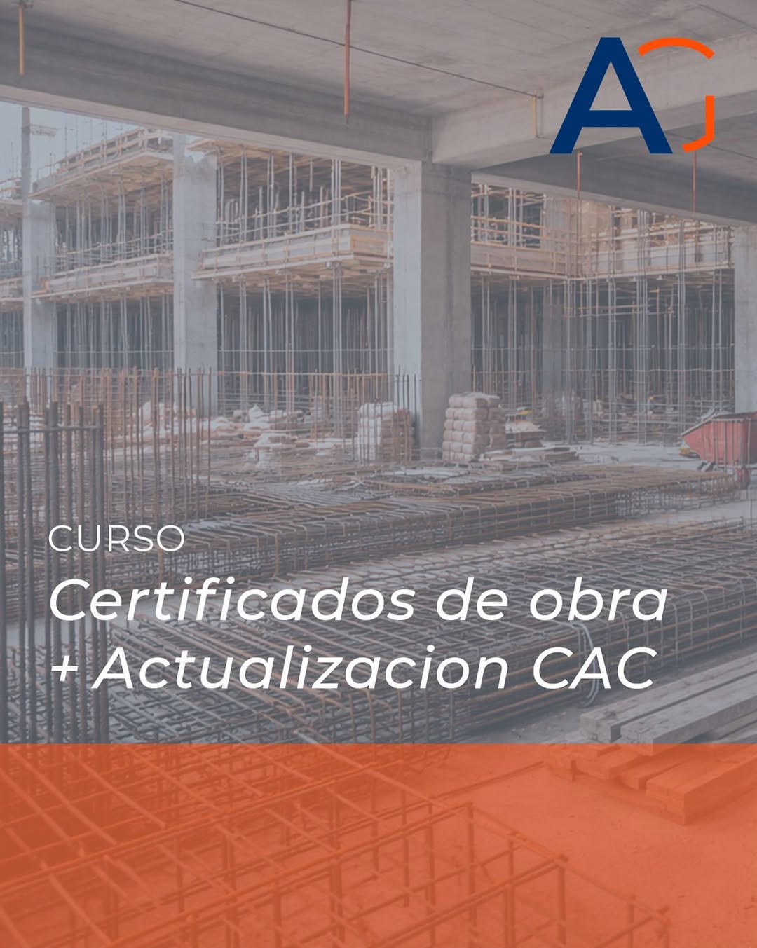 Placa del curso Certificados de avance de obra + Actualización CAC